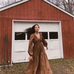 Christy Dawn Aimee Dress, Magenta Blooming Vine, Size M/L